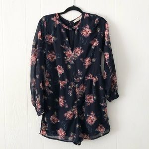 Abercrombie & Fitch Long Sleeve Floral Romper